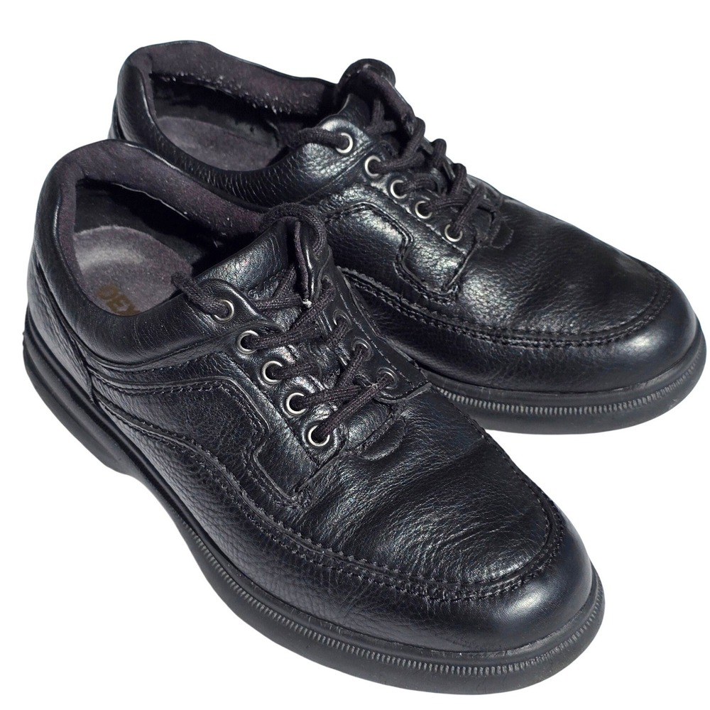Dex Classic Men's Size 11.5 2W Black Leather Oxford Shoes Extra Wide